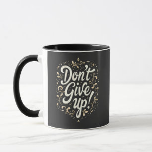 Caneca Elegante Floral "Não Desista!" Motivacional