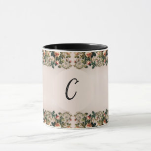 Caneca Elegante Floral Rosas Vinhas Rosa Shabby Chic
