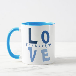 Caneca Elegante LOVE Personalizado, Nome na Tipografia Az