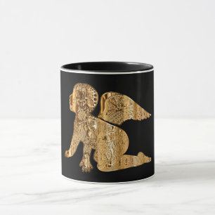Caneca Elegante Ouro brilhante Angel Black e Dourado