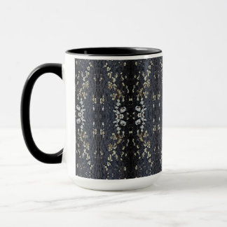 Caneca Elegante padrão de casca de árvore em renda preta