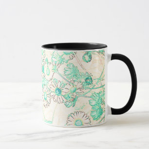 Caneca Elegante padrão moderno de margarida Coffee Mug