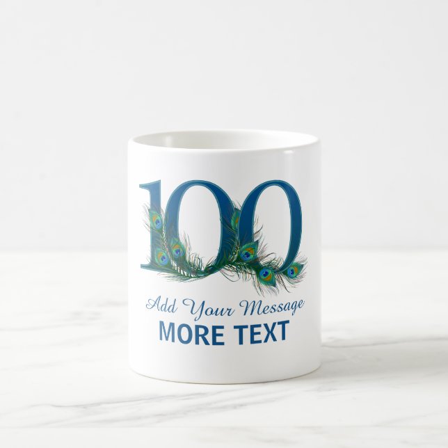 Caneca elegante personalizada de um século de 100 (Centro)