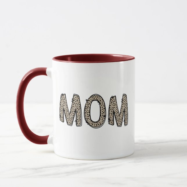 Caneca Elegante Preto Branco Mamãe (Esquerda)