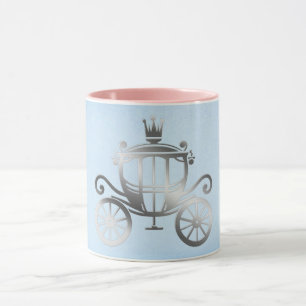 Caneca Elegante Princesa do Carro de Prata Azul do Livro 