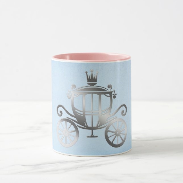 Caneca Elegante Princesa do Carro de Prata Azul do Livro  (Centro)