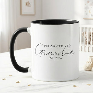 Caneca Elegante Promovida a Avó EST Ano Script