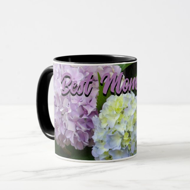 Caneca elegante púrpura floral púrpura Hydrangea melhor m (Frente Esquerda)