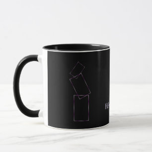 Caneca Elegante Quadro Geométrico Preto Lavanda Personali