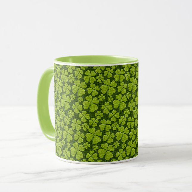 Caneca Elegante Quatro Folhas Folha Floral (Frente Esquerda)