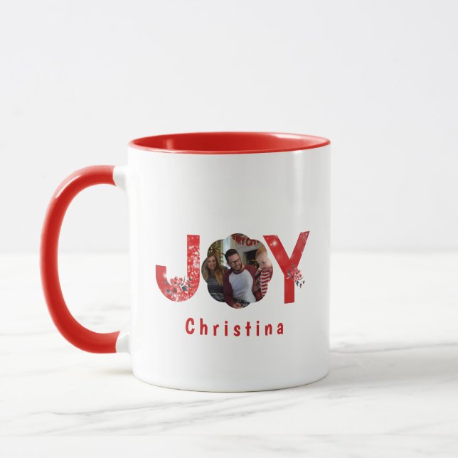 Caneca Elegante Red 1 Fotografia Joy Simples Natal Person (Esquerda)