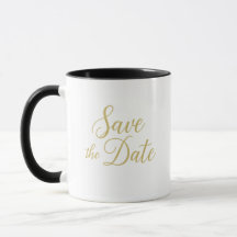 Elegante Salve a Mug de Data - Manutenção de Casam