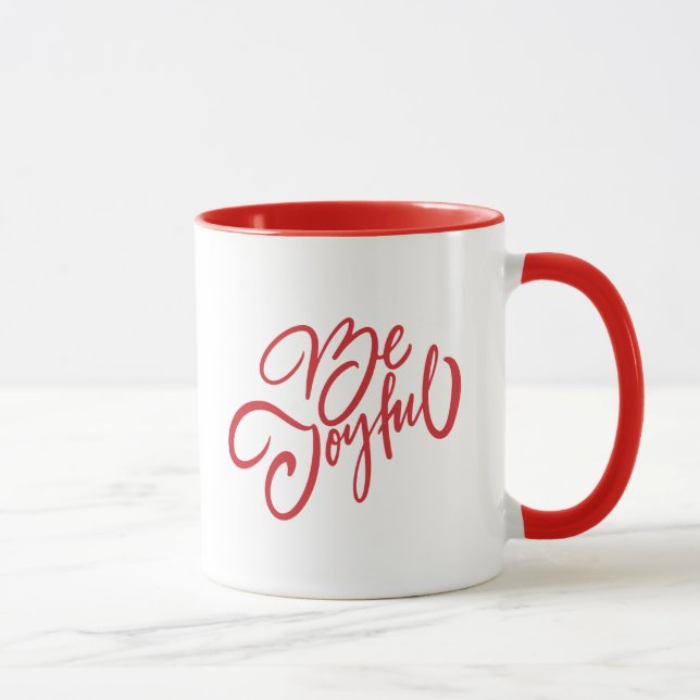 Caneca Elegante Seja Joyful Holiday Design (Direita)