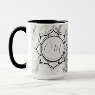 Caneca Elegante Silver Marble Lotus OM