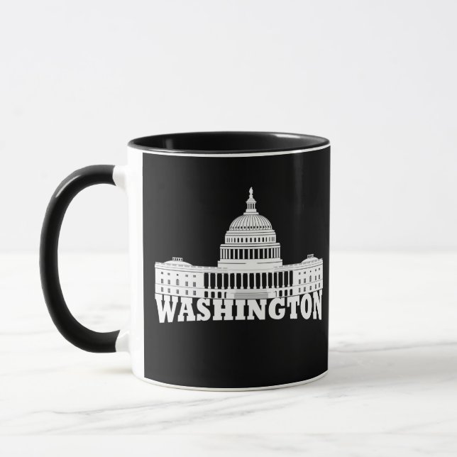 Caneca Elegante Simples Washington DC (Esquerda)