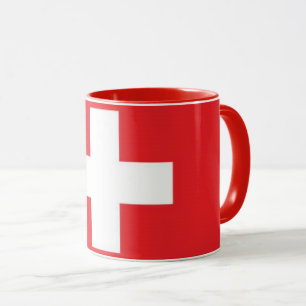 Caneca Elegante Suiça de Vintage cerâmica coberta