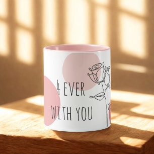 Caneca Elegante tipografia "4ever Com Você"