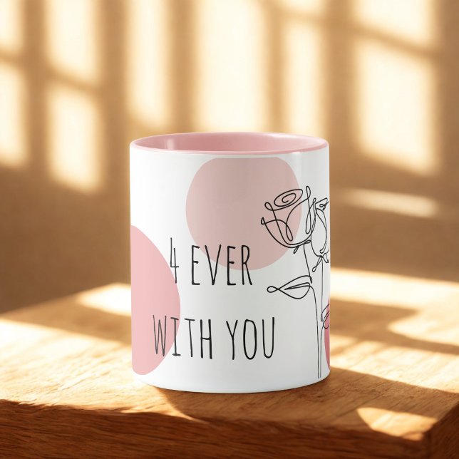 Caneca Elegante tipografia "4ever Com Você" (Criador carregado)
