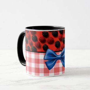 Caneca Elegante Trendy Modern Chic Checkered Blackberry