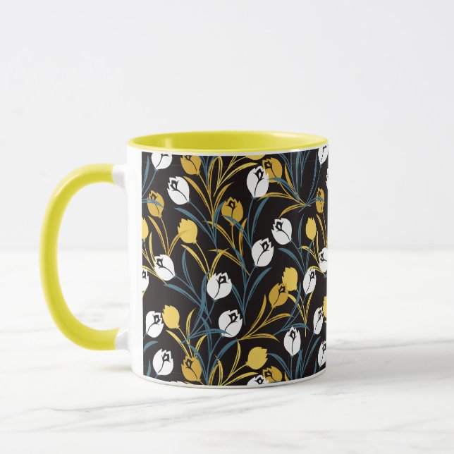 Caneca Elegante Tulip Floral (Esquerda)