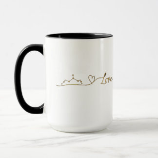 Caneca Elegante Valentin Dourado de Linha Contínua Minima