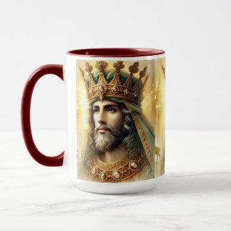 Caneca Elegante Watercolor de um rei sábio