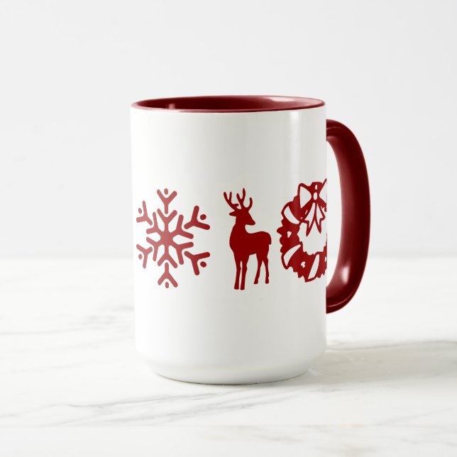 Caneca Elementos de diversão de Natal (Frente Esquerda)