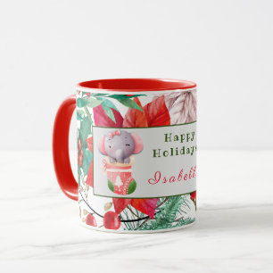 Caneca Elephant e Deer Personalizam Texto e Nome
