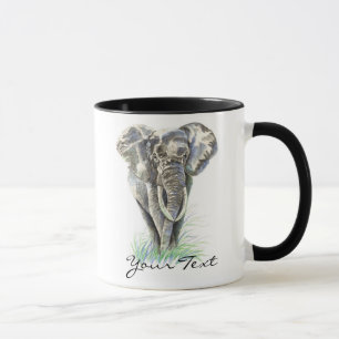 Caneca Elephant Personalizado - Watercolor Animal Collect