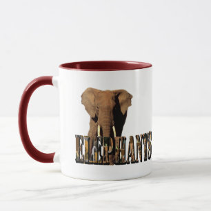 Caneca Elephants Picture Logo Feito De Elefantes,