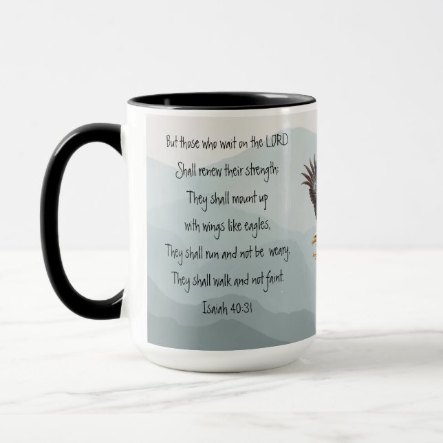 Caneca Eles Que Esperam no Senhor Águia Isaías (Esquerda)