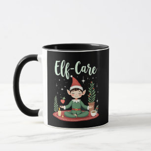 Caneca Elf Care Engraçado Natal Elf Autoatendimento Mágic