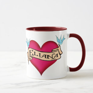 Caneca Eliana - tatuagem feito sob encomenda do coração