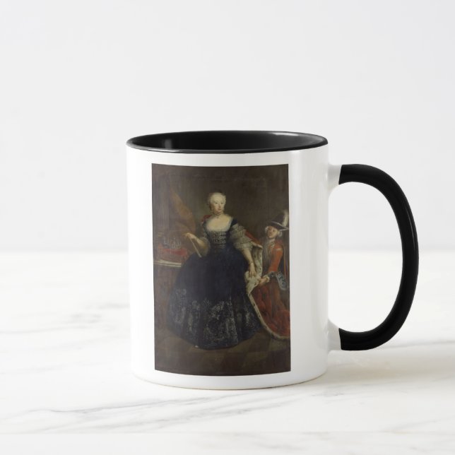 Caneca Elisabeth Christine von Bransvique como a rainha (Direita)