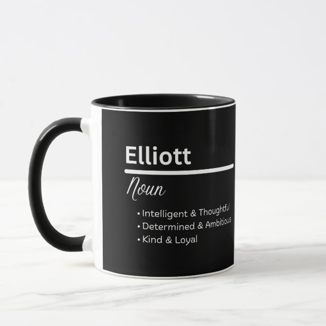 Caneca Elliott Boy Name Definition Personalized Mug (Esquerda)
