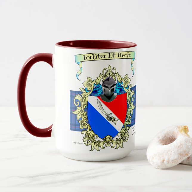 Caneca Elliott Tartan & Crest Mug (Com Donut)