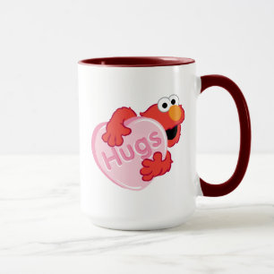 Caneca Elmo "Abraços" Coração de Chocolate de Dia dos Nam