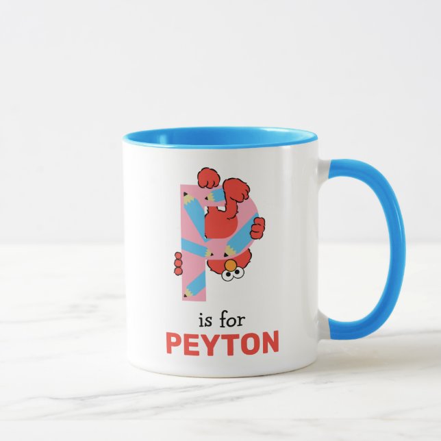 Caneca Elmo Alphabet | Lápis P (Direita)
