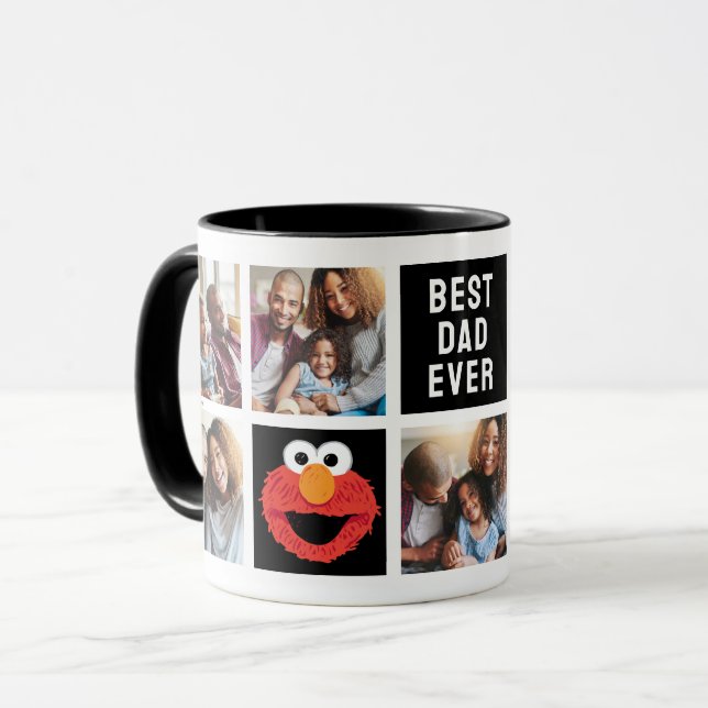 Caneca Elmo Big Face | Pai - Colagem de Fotografias (Frente Esquerda)