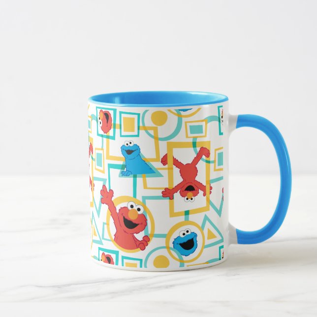 Caneca Elmo & Cookie Monster Formas Divertidas Padrão (Direita)