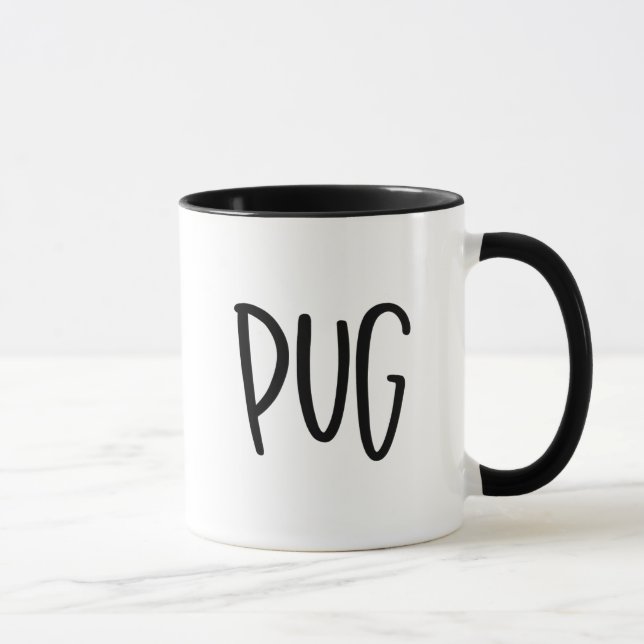 Caneca em estilo minimalista para amantes de Pug (Direita)