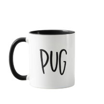 Caneca em estilo minimalista para amantes de Pug