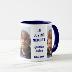 Caneca Em Memória Carinhosa Lembrança 4 Foto Azul Marinho