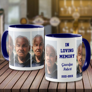 Caneca Em Memória Carinhosa Lembrança 4 Foto Azul Marinho