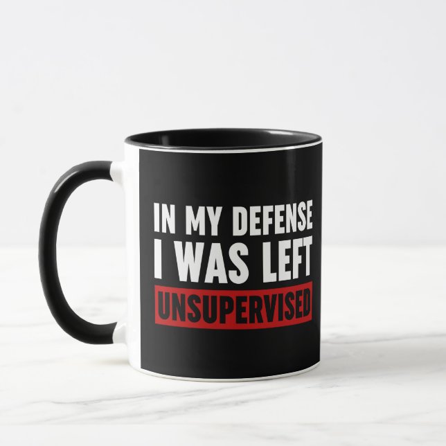 Caneca Em Minha Defesa Eu Fui Deixado Sem Supervisão (Esquerda)