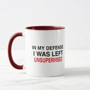 Caneca Em minha defesa, fui deixado sem supervisão 