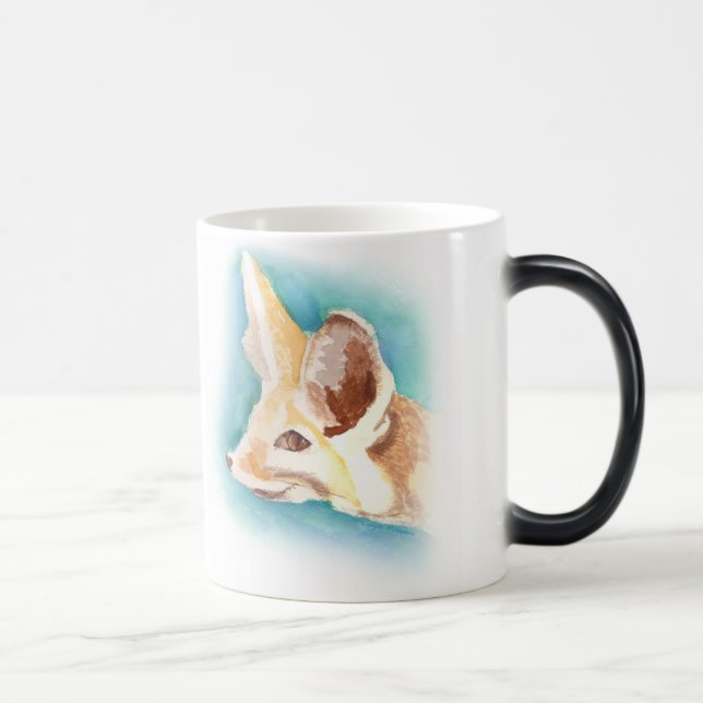 Caneca em mudança da calor-cor da raposa de Fennec (Direita)