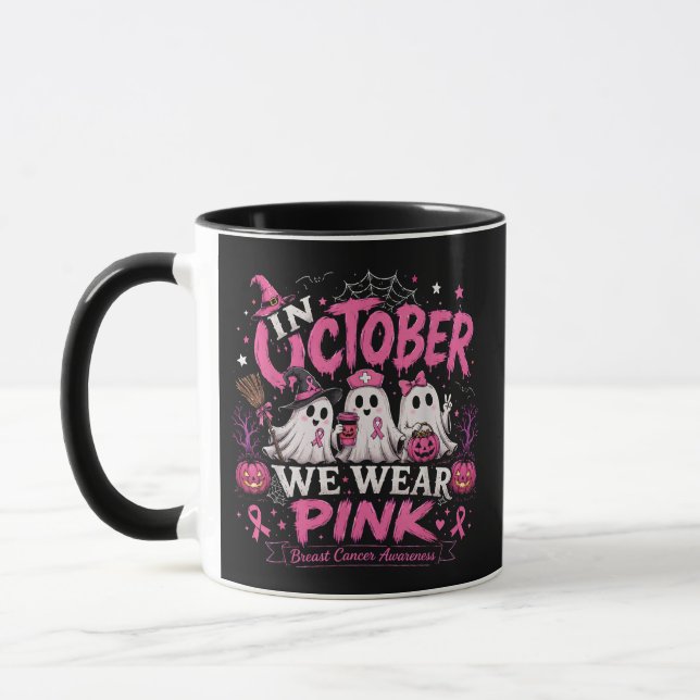 Caneca em outubro usamos rosa Conscientização sobre o Cân (Esquerda)