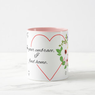 Caneca Em seu abraço, eu encontro casa.