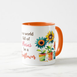 Caneca Em um Cheio mundial de Rosas ser girassol